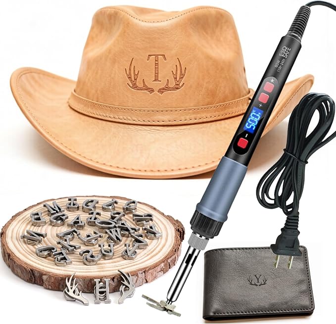 28 Pcs Mini 5/8'' Electric Branding Iron with Temperature Display – Adjustable Heat Control for Wood, Leather, Food (Cake/Steak) – Safe & Easy DIY, BBQ, Crafting Gift (28 Pcs)