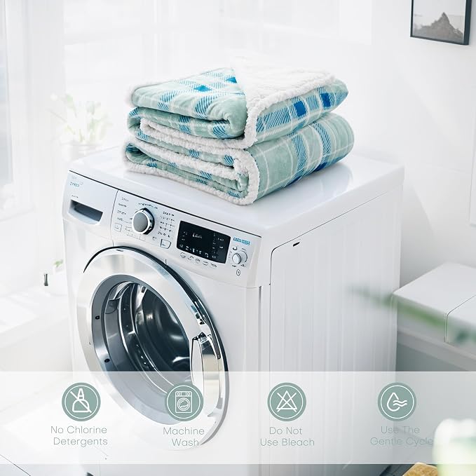 Electric Heated Blanket 72"x84" Full Size, Dual-Sided Flannel & Sherpa, 9 Heat Settings & 1-10H Auto Off, Soft Warm for Home Office Bed Couch, Machine Washable, Ideal Winter Gift, Mint Green