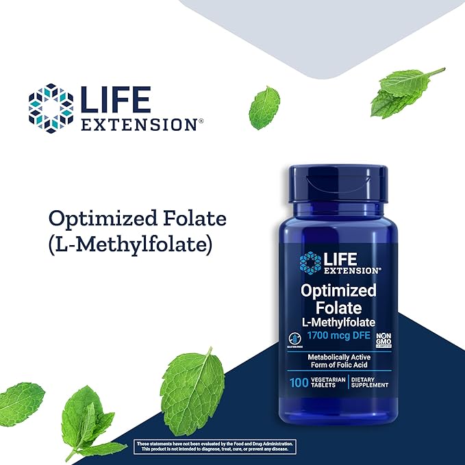 Life Extension 脳・心臓の健康維持用葉酸＆マグネシウム サプリメントセット、100錠と100カプセル