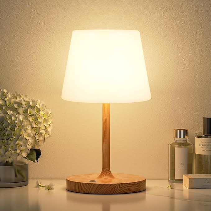 Kakanuo Cordless Shower Lamp Waterproof, Cordless Lamp with 4000mAh Battery, Rechargeable Table Lamp, Touch Dimmable Desk Light for Outdoor, Kitchen, Bathroom, Camping, Patio, IP54