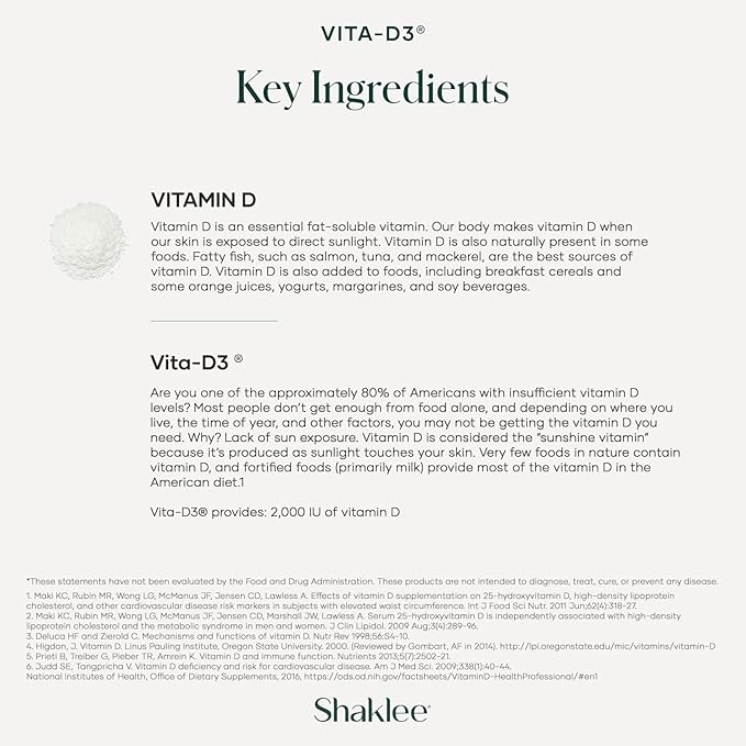 Shaklee - Vita-D3® 2 000 UI - Vitamine D3 haute puissance pour la santé des os, du cœur et du système immunitaire | Vitamine D, améliore l'absorption du calcium et le bien-être général | 1 comprimé par jour - 90 comprimés