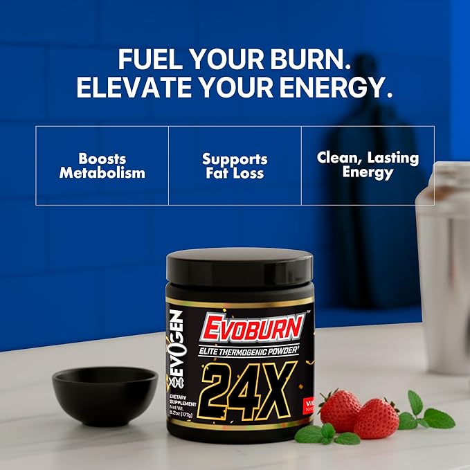 Evogen Evoburn - Thermogenic Fat Burner for Men & Women | Energy, Focus, & Appetite Control | Advanced Metabolism Booster Fat Burner Formula with MitoBurn & Caffeine | Victory Punch | 30 Servings