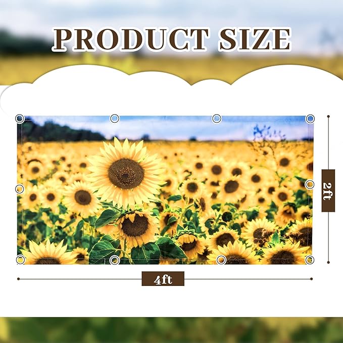 Hortsun 6 Pcs Fluorescent Light Covers - 4 x 2 Feet Magnetic Light Filters, Ceiling Lights Covers for Classroom Fluorescent Shade, Hospitals, School Office Cubicle Decor(Sunflower)