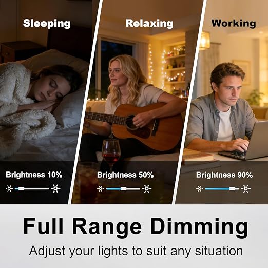 BESTTEN 12 Pack Super Slim Dimmer Light Switch, Single Pole or 3 Way Dimmable Switch, Quiet Rocker, Max 300W LED, CFL, 600W Incandescent, Screwless Wall Plate Included, ETL Listed, White