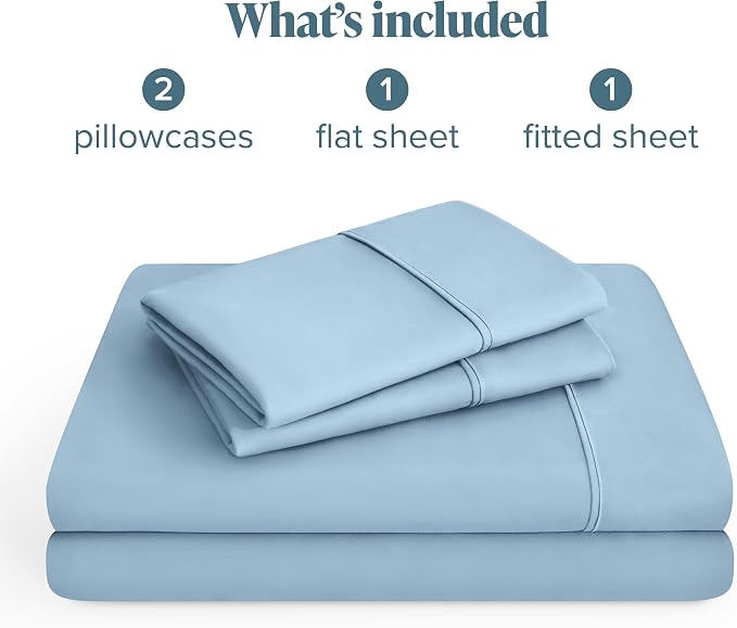 Bare Home California King Sheet Set - 1800 Ultra-Soft Microfiber Cal King Bed Sheets - Double Brushed - Deep Pockets - Easy Fit - 4 Piece Set - Bed Sheets (California King, Light Blue)