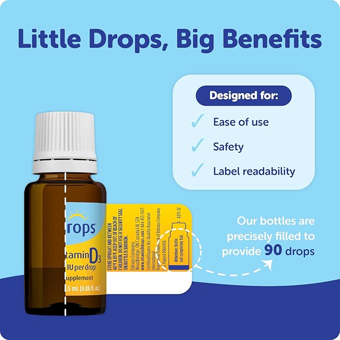 Ddrops ベビー 400 IU、ビタミンD、90滴 2.5mL (0.08液量オンス (1個))