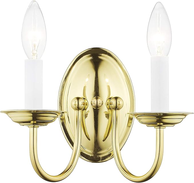 Livex Lighting 4152-02 Home Basics 2 Light Polished Brass Wall Sconce