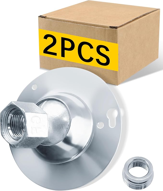 SIHAI 2-Pack 4” Round Swivel Cover, Heavy Duty Pendant Fixture Hanger for Mounting Fixtures on Flat/Sloped Ceilings, Fits 4" Round/Octagon Electrical Box