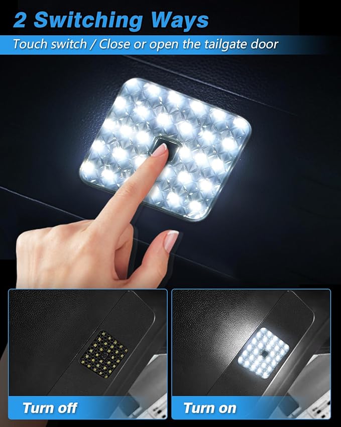 Powerty Compatible with LED Lights Toyota Highlander 2023 2022 2021 2020 Cargo Lamps Decorative Atmosphere Lamp Trunk Ceiling Lighting 2 PCS (Only for Electric Tailgate Versions, Not fit 2024)