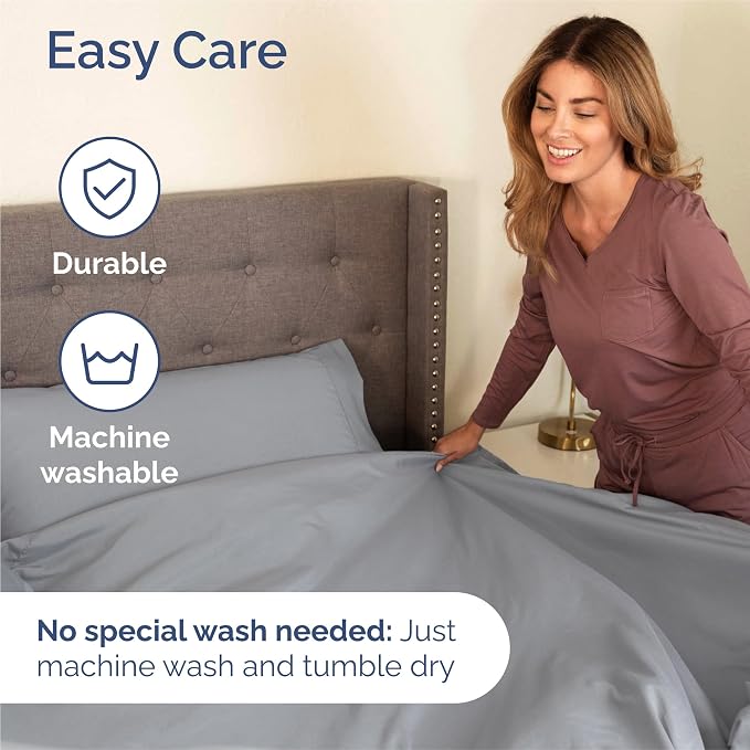 Cal King 6 Piece Sheet Set - Comfy Breathable & Cooling - Soft Hotel Luxury Bedding Set with 8-16 Inch Deep Pockets - 1 Flat & 1 Fitted Sheet & 4 Pillowcases - Wrinkle Free & Easy Care - Steel Blue