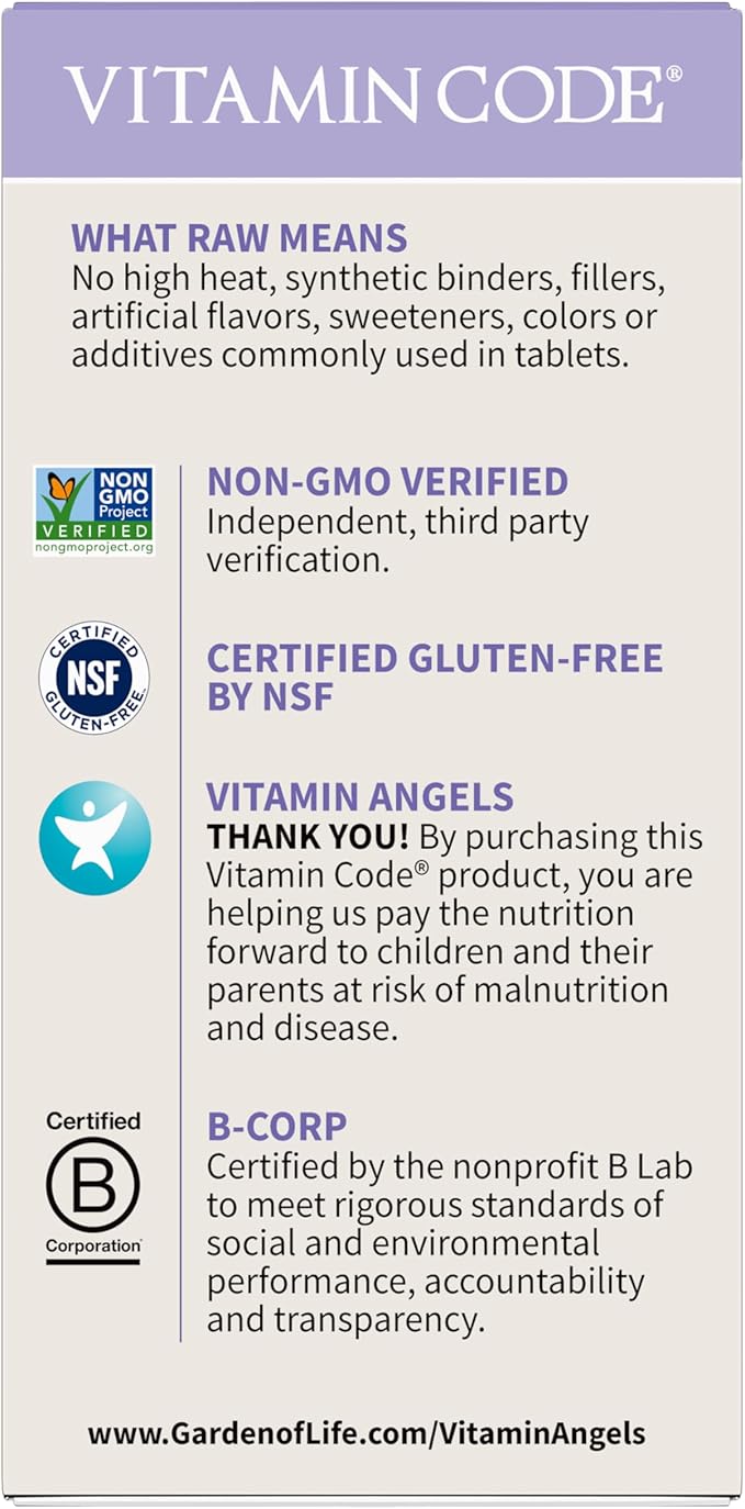 Garden of Life Vitamin Code®、RAWプレネイタル™、ベジタリアンカプセル90粒