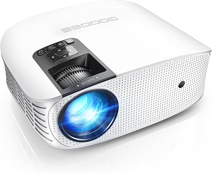 GooDee 4K Smart Projector with 5G WiFi and Bluetooth, Dolby Audio 400" Outdoor Movie Projector for Home Theater, Compatible with TV Stick, iOS, Android