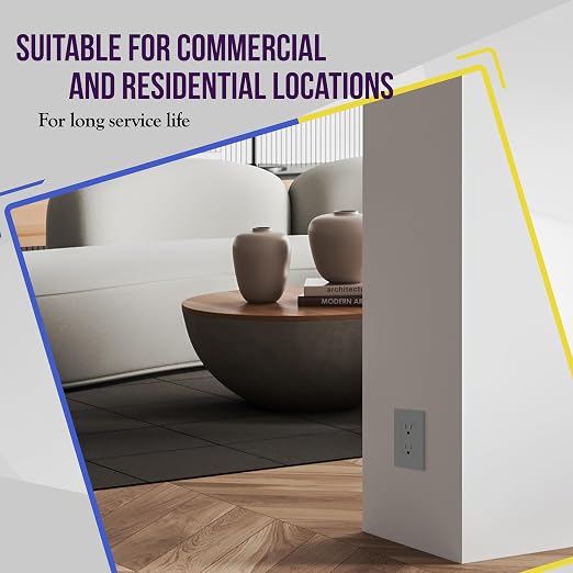 ENERLITES Decorator Receptacle Outlet, Tamper-Resistant, Gloss Finish, Residential Grade, 3-Wire, Self-Grounding, 2-Pole, 15A 125V, UL Listed, 61501-TR-GY-10PCS, Gray (10 Pack)