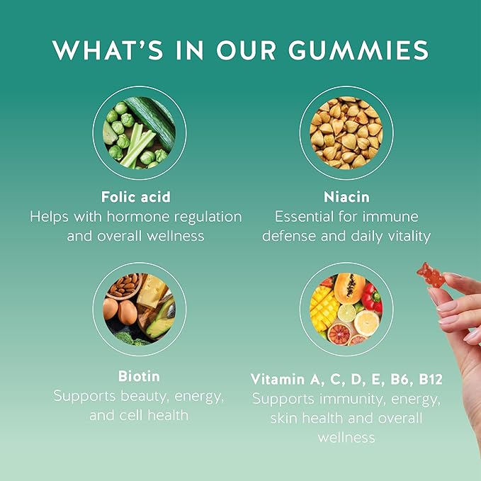 Bears with Benefits Gommes Soutien Immunitaire – Vitamines C, D, B6 et B12 – Stimulant Immunitaire Quotidien – Végétalien, Arômes Naturels (30 Gommes)