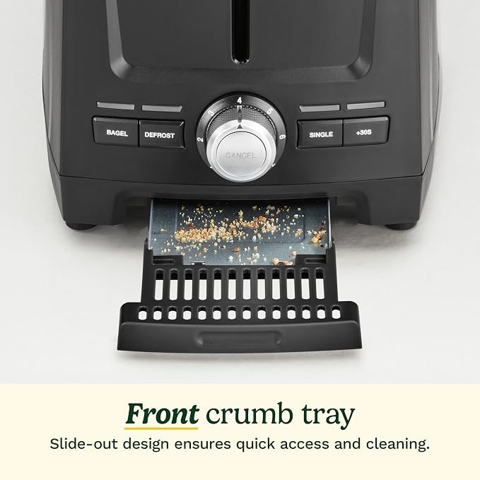 Cuisinart Core Collection 2-Slice Toaster | Extra-Long Slots for Artisan Bread, Bagel | High-Lift Quickview™ | Single Slice & Defrost Function | +30sec Toast Boost | Removable Crumb Tray, Black