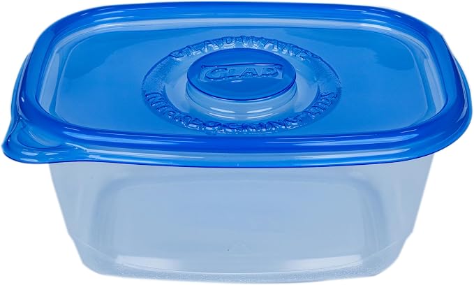 Glad GladWare Deep Dish Food Storage Containers with Lids, Large Rectangle BPA Free Plastic for Soups Salads and Meal Prep, Lock Tight Seal, Microwave Dishwasher Safe, 64 Oz, 3 Count