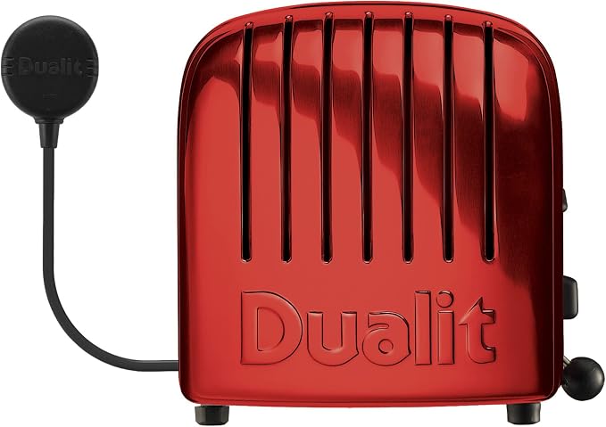 Dualit Classic 2 Slice NewGen Apple Candy Red Toaster - Hand Built in the UK – Replaceable ProHeat Elements - Heat One/ Two Toast Slices, Defrost Bread, Mechanical Timer - For Toast, Bagels & More