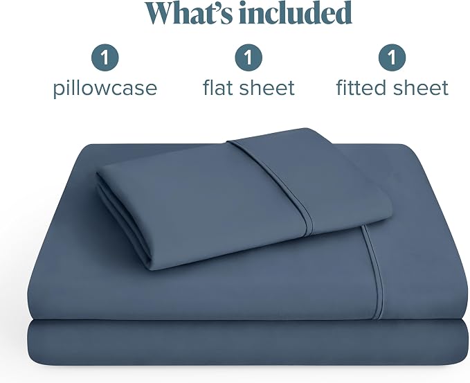 Bare Home Twin Sheet Set - 1800 Ultra-Soft Microfiber Twin Bed Sheets - Double Brushed - Deep Pockets - Easy Fit - 3 Piece Set - Bedding Sheets & Pillowcases (Twin, Bering Sea)