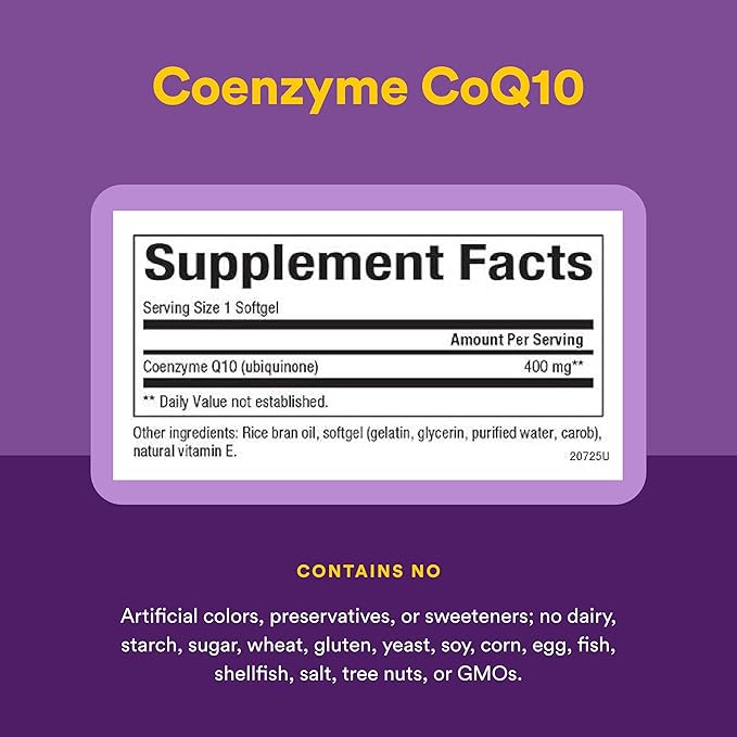 Natural Factors Coenzyme Q10 400mg Softgels, 60-Count