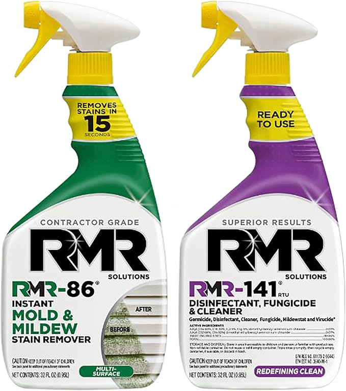 Ensemble RMR Brands DIY Anti-moisissure et Taches, Kit Complet Anti-moisissure et Prévention de la Moisissure, Spray Désinfectant, Comprend 2 Bouteilles de 946 ml