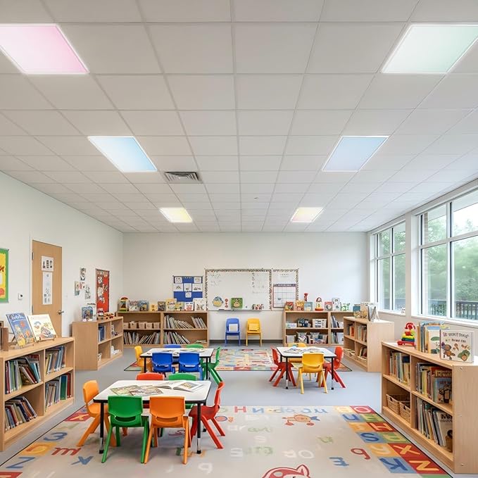 8Pcs Fluorescent Light Covers with 80 Magnets Decorative for Classroom Ceiling Lights 4x2Ft Magnetic Light Covers Filter Easy Install for Office Hospital Home Drop Ceiling Supply(Pastel Rainbow)
