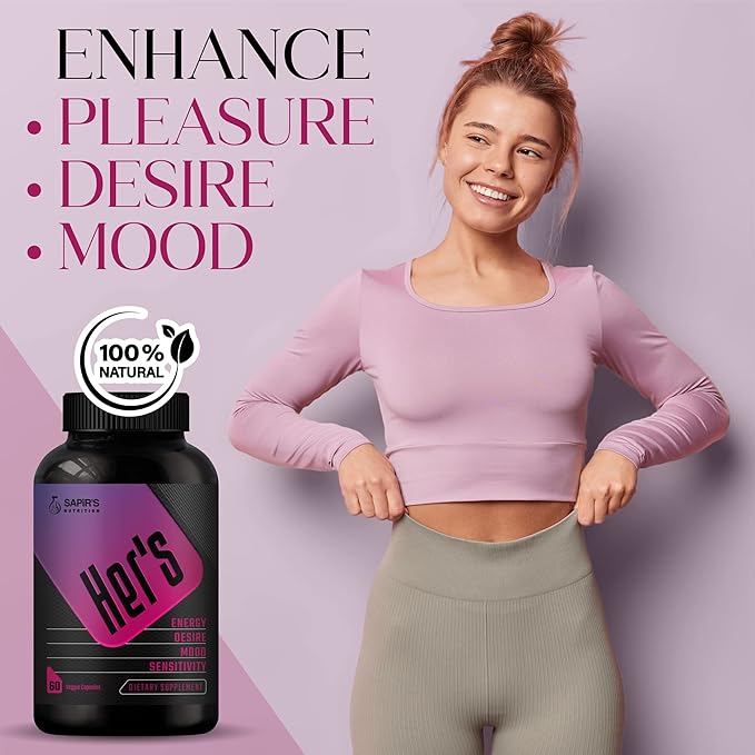Female Libido Booster for Women - Increase Passion, Desire & Excitement - Relieve Stress, Reduce Dryness & Heighten Sensitivity, Her's Hornygoatweed Energy Supplement for Women in the Mood Enhancer