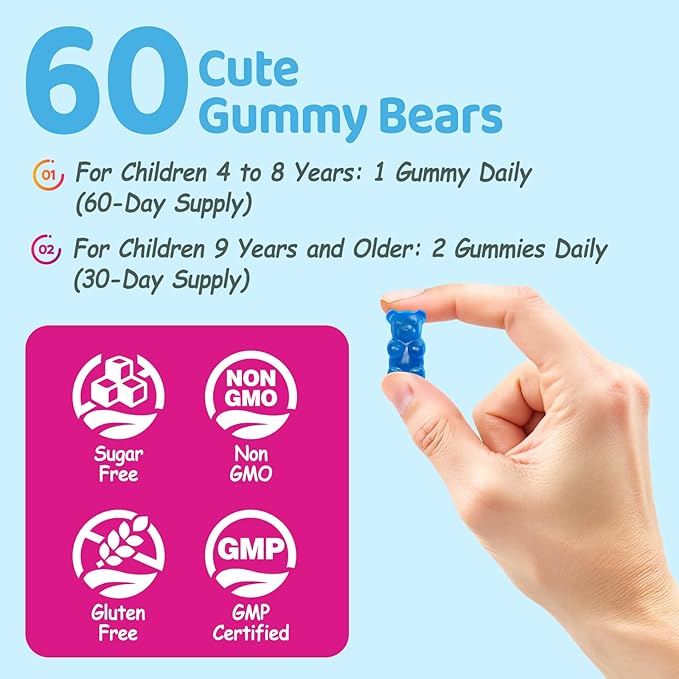 キッズメチル化マルチビタミン - 4歳以上のお子様・ティーン向けチュアブルマルチビタミン、L-メチル葉酸、ビーガンオメガ-3、亜鉛、プロバイオティクス、エルダーベリー配合、免疫サポート、脳の健康、MTHFRサプリメント、2個