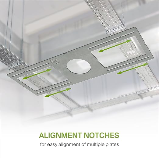 ASD 24 Pack New Construction Mounting Plate Round Hole - 4 Inch Flat Galvanized Steel Wafer Light Rough in Plate, Shallow Light Fixture Mounting Bracket for LED Recessed Lighting