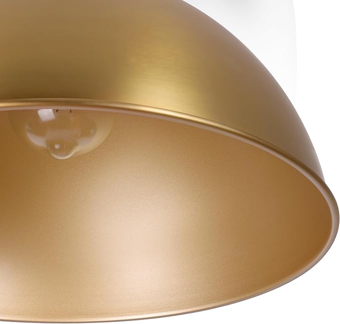LamQee 13 Inch Brushed Gold Metal Pendant Light Kitchen Island, Farmhouse Modern Dome Pendant Light Fixtures Ceiling Hanging Lighting Chandelier for Dining Room Over Table, Bar, Hallway, Entryway