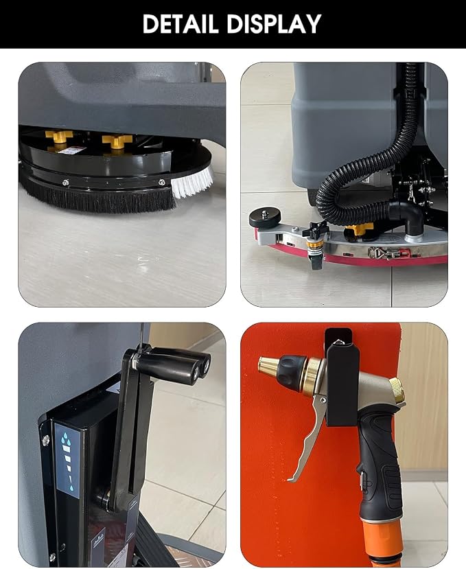 HANTINSTOM Ride-on Commercial Floor Scrubber with 20" Ultra-Wide Scrubbing Path,High-pressure Watergun，LED Light,22.5 Gal Large Solution Tank,3 Hours Wireless Working Time, 31,400 Sqft/h