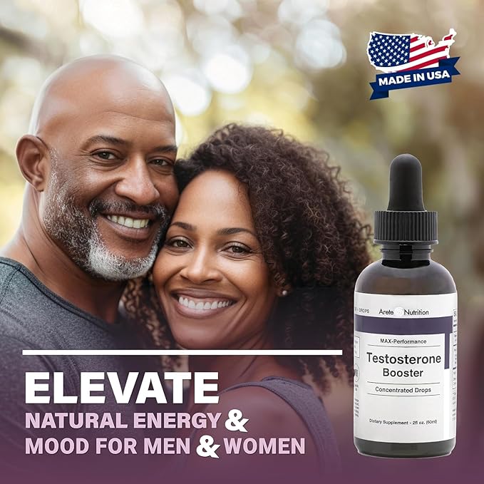 Testosterone Booster - Supplement Men and Women with Tribulus Terrestris and Tongkat Ali for Enhancing, Muscle Recovery & Energy - 2oz Liquid Bottle