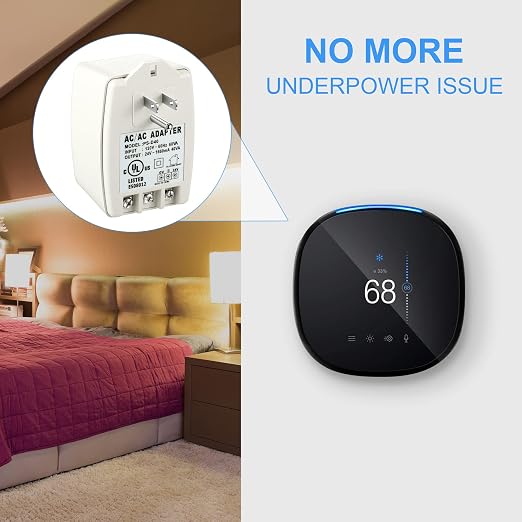 Hotop 2 Pack 24 Volt Transformer 40 VA AC Transformer Plug in with PTC Fuse Compatible with Ring Doorbell and Thermostat Compatible with Nest, Ecobee, Sensi/Honeywell/24V Adapter(Without Screw Holes)