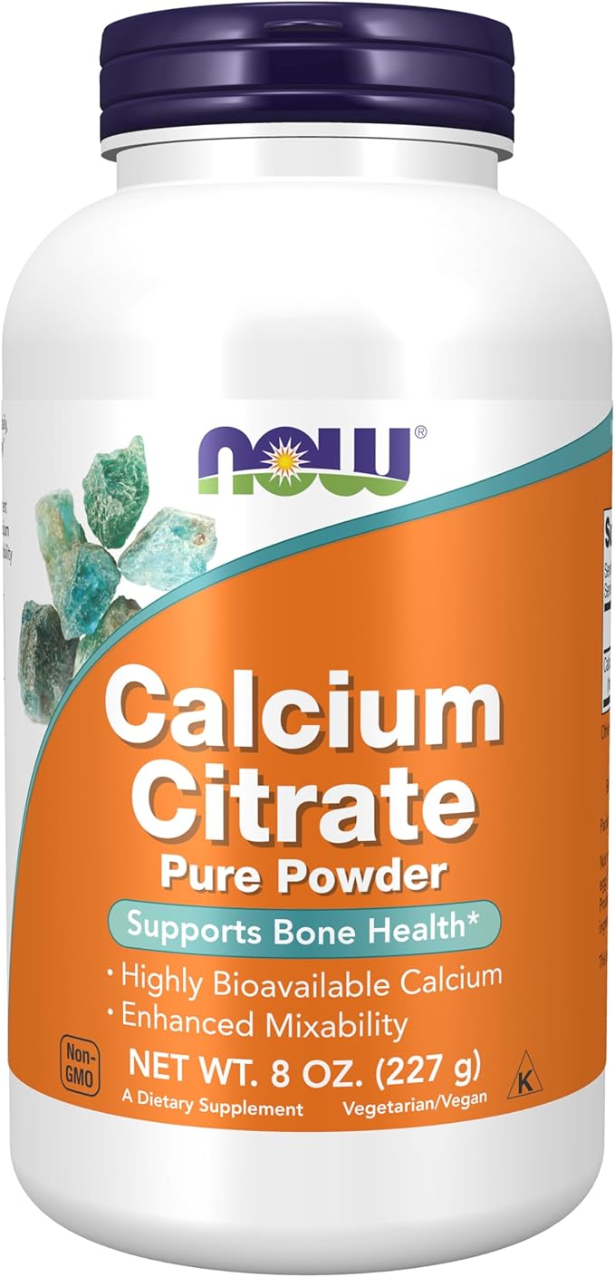 NOW Foods Supplements, Calcium Citrate Powder, Highly Bioavailable Calcium, Supports Bone Health*, 8-Ounce