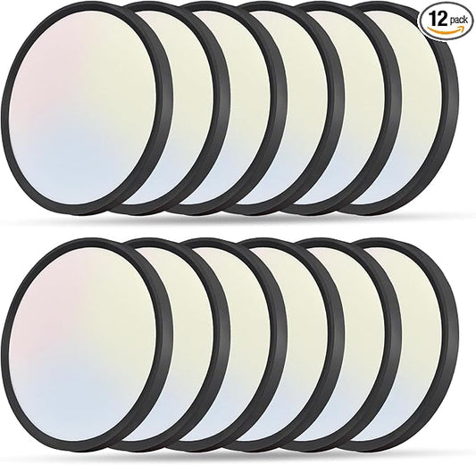 12PK 12 Inch LED Flush Mount Ceiling Light, 24W, 2520LM, 3000K/4000K/6000K CCT Selectable Super Slim LED Ceiling Light, Close to Ceiling Round Flat Panel Light for Hallway, Bedroom,Kitchen ect