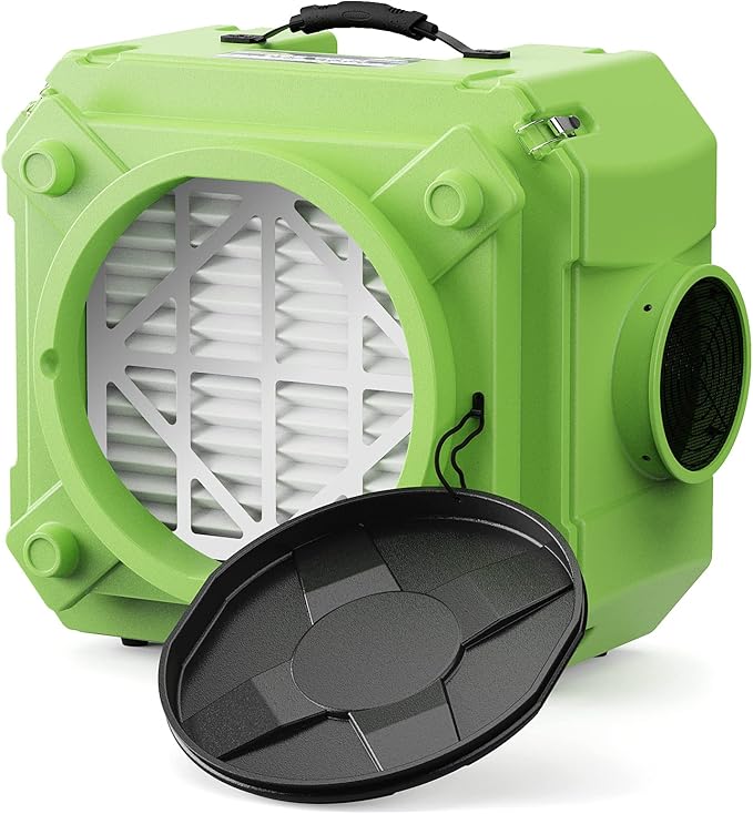 ALORAIR Air Scrubber with 3 Stage Filtration, Stackable Negative Air Machine for Industrial and Commercial Use, Heavy Duty Air Cleaner with MERV-10 Filter, HEPA/Activated carbon Filter, Green