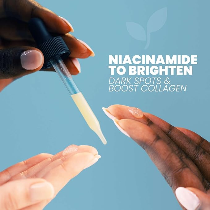 Eva Naturals ファーム＆グロー美容液バンドル – ビタミンC、ペプチド、ナイアシンアミド美容液 – シワ、輝き、毛穴、保湿のためのエイジングケアフェイス美容液セット – コラーゲンブースティングスキンケアルーチン