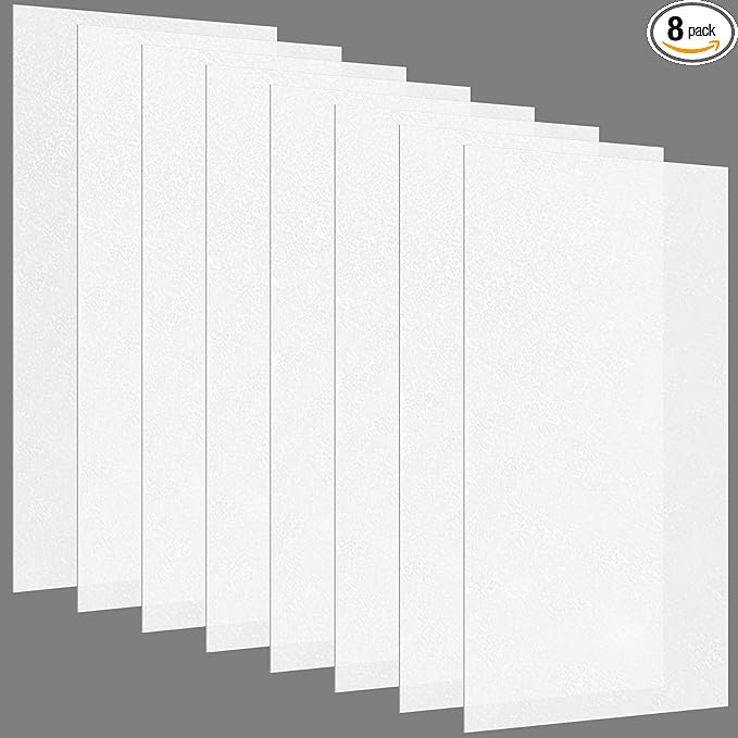 Pushglossy 8 Pack 23.75" x 47.75" x 0.08" Frosted Fluorescent Light Diffuser Panels, Translucent Polystyrene Sheet Replacement for 2x4ft Drop Ceiling Lights for Classroom Office Home