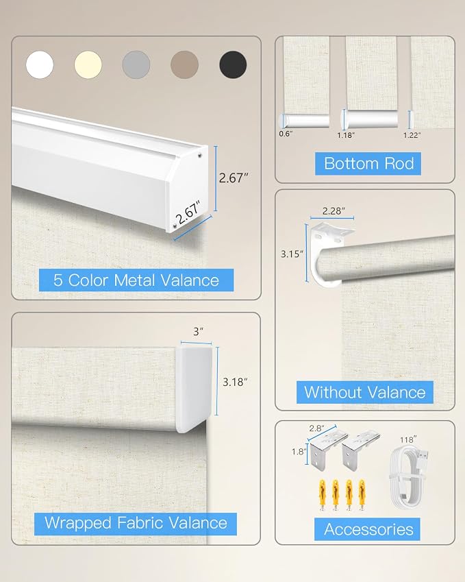 Tokblind Motorized Roller Shade with Remote Control, Blackout Electric Shade for Windows Compatible with Alexa Google via Hub, Rechargeable Smart Window Blind for Home Office (Texture Beige)