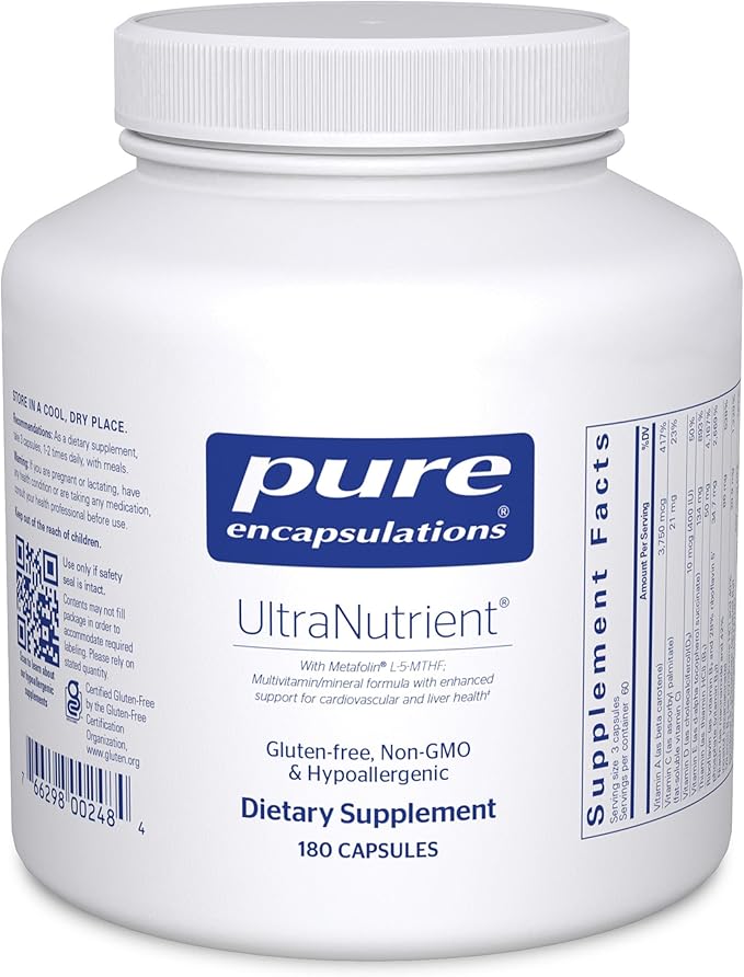 Pure Encapsulations UltraNutrient - ミネラルとマルチビタミン - 肝臓と心臓の健康をサポート* - 抗酸化サプリメント - ビタミンC、CoQ10など配合 - グルテンフリー - 180カプセル