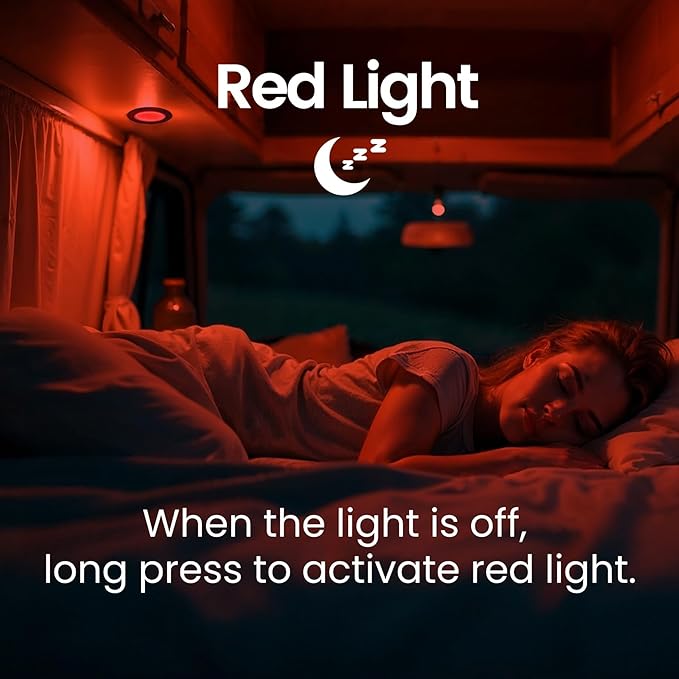 3" LED 12V Push Lights Built-in Switch Interior Bi-Color 12 Volt Red LED Puck Light Full Aluminum RV Dimmable Flush Mount Light for Camper, Boat, Trailer 4Pcs (Black, Warm White)