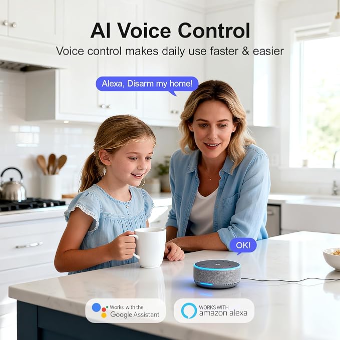 Wireless Alarm System for Home Security,24Pcs WiFi+GSM/4G Home Alarm System with Loud Alarm Security System,SOS Button,Window Alarms, APP Control,Motion Sensors,Compatible with Alexa,NO Monthly Fee