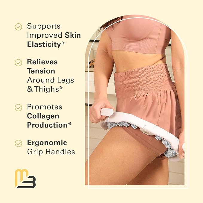 Kit Huile Anti-Cellulite et Masseur de Drainage Lymphatique | Fascia Blaster pour une Peau Lisse et Raffermie | Rouleau Musculaire pour les Bras, Jambes et Ventre Douloureux, 236 ml par M3