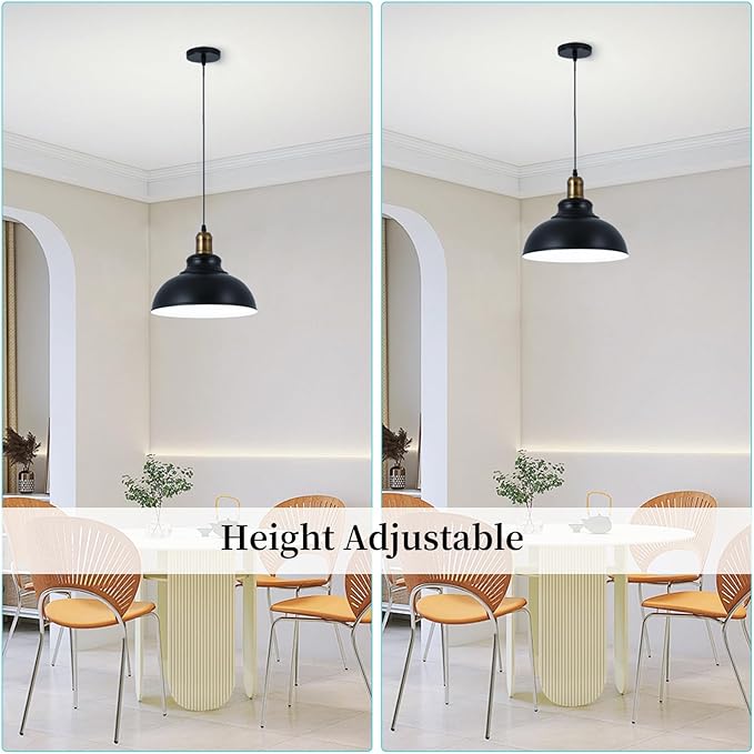 Battery Operated Pendant Lights,Rechargeable Pendant Light with Remote,Black Gold Pendant Light Fixtures for Kitchen Island,Modern Industrial Hanging Lights for Dining Room Hallway Entryway(2 Pack)