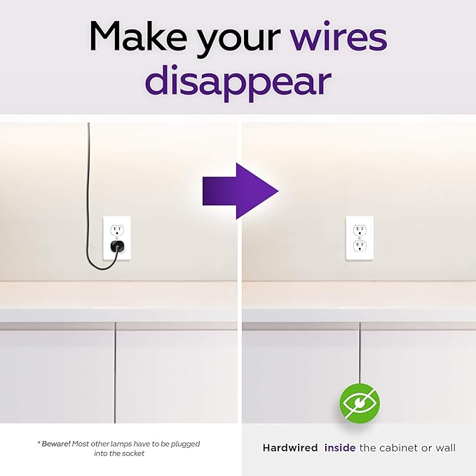 Hardwired LED Under Cabinet Task Lighting - 16 Watt, 24", Dimmable, CRI>90, 4000K (Cool White), Wide Body, Long Lasting Metal Base with Frost Lens