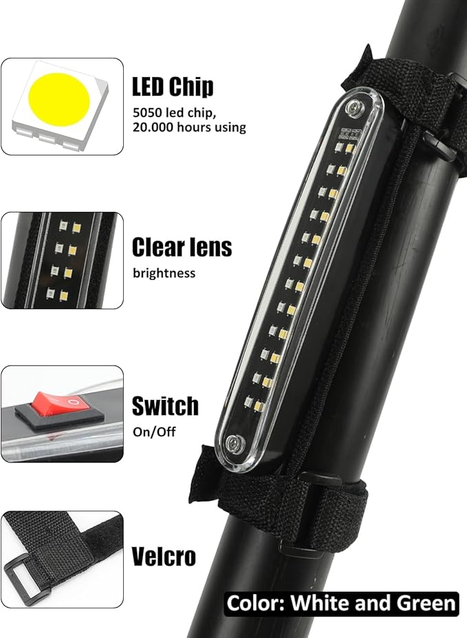 SUNPIE UTV Dome Light Universal SXS Wireless Interior Lights for Polaris Canam Pioneer/Talon Kawasaki Mule/Teryx Arctic Cat Golf Cart Boat Off-Road SXS All w/1.1/4in-2in Ironwork, Two Light Mode