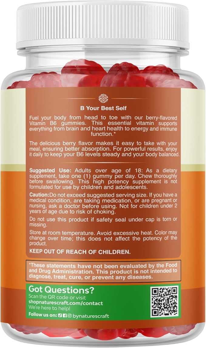 Potent Vitamin B6 Gummies for Adults - Vitamin B6 50mg Per Serving Gummy Vitamins for Women and Men for Immune Nerve and Mood Support - Vegan Kosher B6 Vitamins Gummies for Women and Men - 90 count