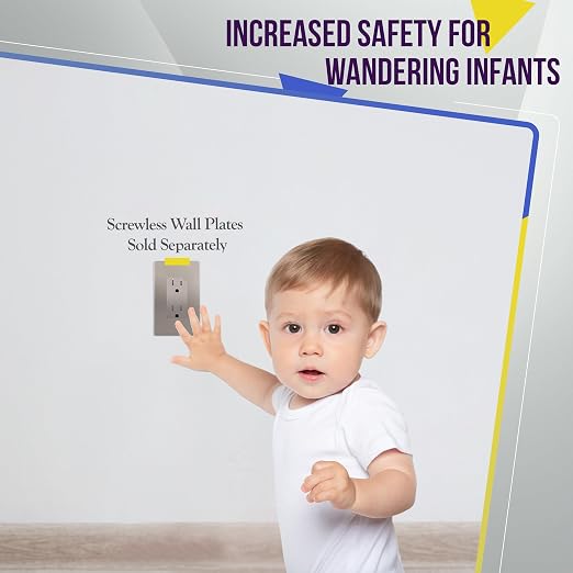ENERLITES, Nickel Elite Series Decorator Receptacle Outlet Child Safe Tamper-Resistant, Self-Grounding, 2-Pole, Residential Grade, 15A 125V, UL Listed, 61501-TR-NK
