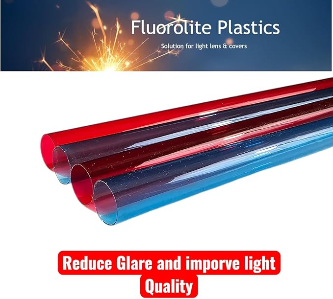T5 F28 4' | T-5 Tube Lamps Sleeves | 48" Fluorescent Tube Guard with End Caps | 3/4" Wide | Fluorolite Plastics | Color: RED AND BLUE | 4 Pack