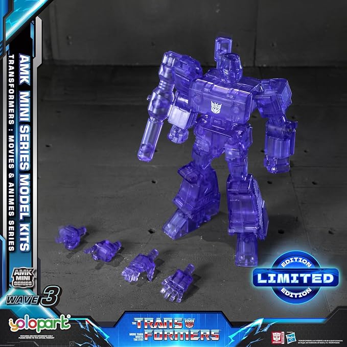 YOLOPARK Transformers Toys 6+1 Pack,AMK MINI WAVE3 Series 4.7" Highly Articulated TF3 Optimus Prime and Megatron,IDW Orion Pax and Bumblebee,G1 Ironhide Rachet Action Figures for Ages 8+,No Converting