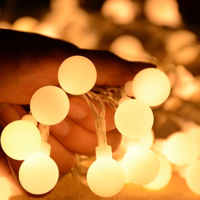 Battery Operated Fairy Light, Battery Powered Globe Lights for Wedding Christmas Tree Decoration(Warm White,50LEDs)
